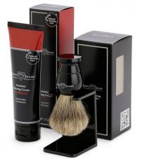 Подарочный набор Edwin Jagger черный помазок и крем для бритья сандал