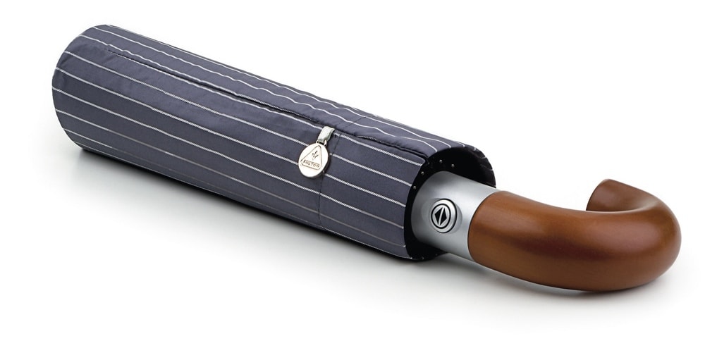 Элегантный мужской зонт, серый в тонкую полоску, автомат, Chelsea, Fulton G818-1682