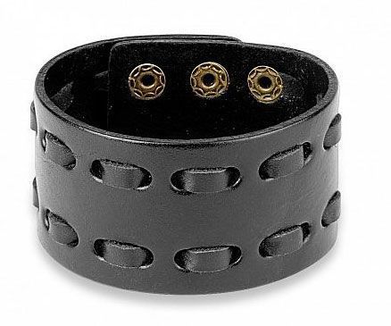 Браслет широкий с двойной строчкой Spikes