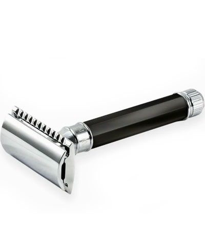 Станок для бритья Т-образный Edwin Jagger с черной восьмигранной ручкой DE86811bl