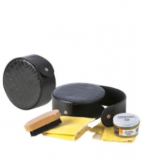 Набор, в кожаном футляре, КРУГЛЫЙ, (черный).