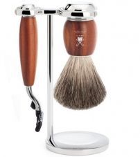 Бритвенный набор MUEHE VIVO, слива, натуральный барсучий ворс, бритва Mach3