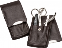 Маникюрный набор YES, 4 пр. 9231 Футляр: натуральная кожа, цвет коричневый 9231