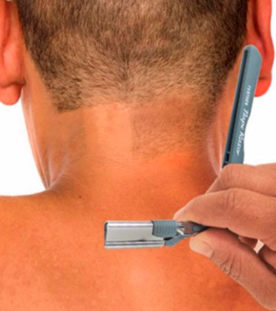 Бритва для подбривания затылка и шеи Feather Nape Razor NR-H, серая