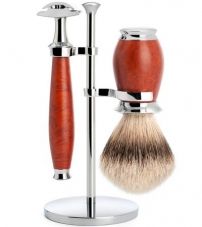 Бритвенный набор MUEHLE PURIST, бриар, барсучий ворс высшей категории Silvertip, Т-образная бритва