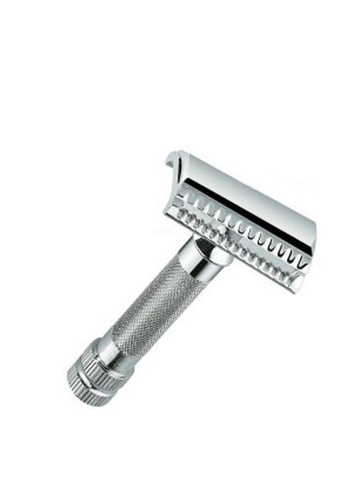 Станок Т- образный для бритья MERKUR-37C хромированный, косой срез, лезвие в комплекте (1 шт)