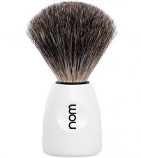 Помазок NOM LASSE, натуральный барсучий ворс, белый пластик
