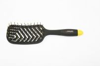 Щетка массажная DEWAL "BANANA black" прямоугольная продувная, пластиковый штифт, 13 рядов