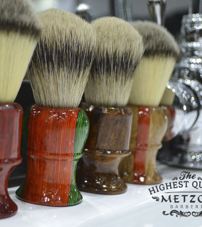 Помазок для бритья Барсучий ворс Metzger Orange/Green wood Sb-11255