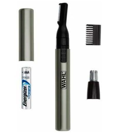 Триммер для стрижки волос в носу и ушей Wahl Micro Lithium, серебристый