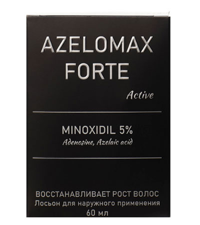 Лосьон для роста волос и бороды Азеломакс форте актив 5% -60мл.