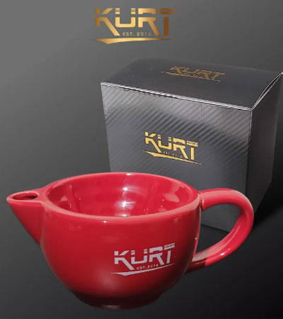 Скаттл керамический для бритья двухконтурный с ручкой красного цвета, K_40057 KURT