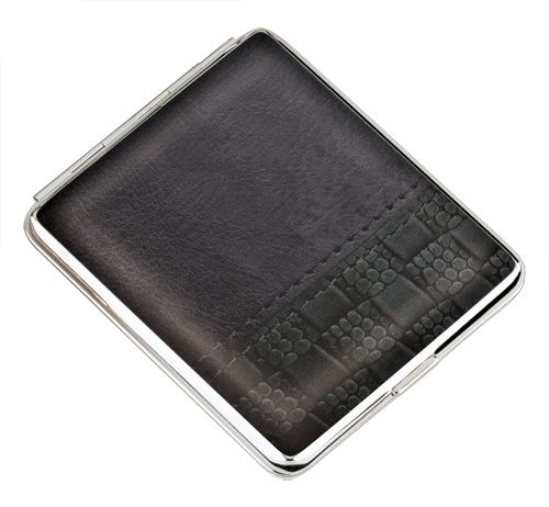 Портсигар черный с рисунком S.QUIRE