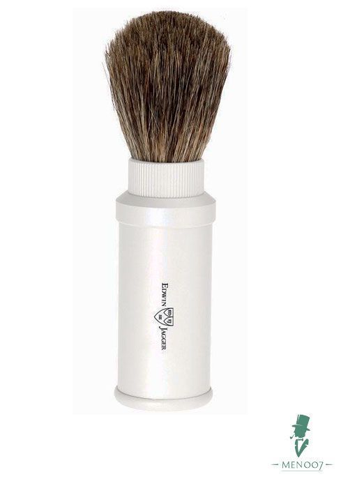 Дорожный помазок для бритья Edwin Jagger белый алюминий