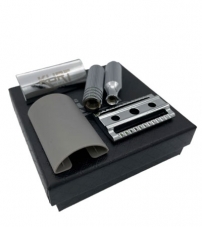 Дорожная бритва KURT (4 части) в мешочке и подарочной фирменной коробке K-20014S (Серебро)