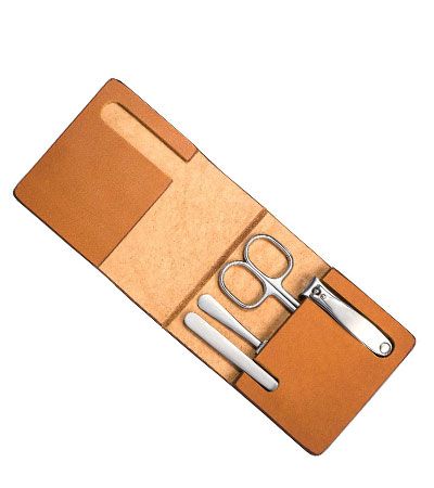 Маникюрный набор MUEHLE, чехол из натуральной коричневой кожи