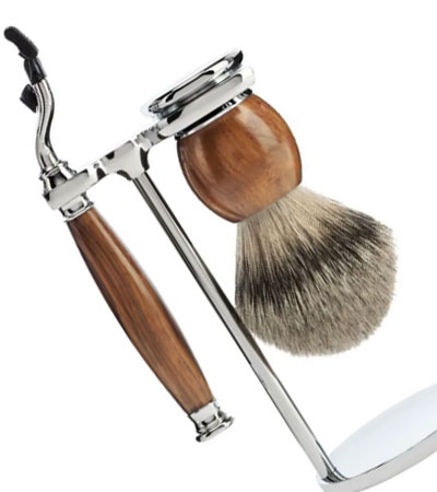 Бритвенный набор MUEHLE SOPHIST, железное дерево, барсучий ворс высшей категории Silvertip, бритва Mach3