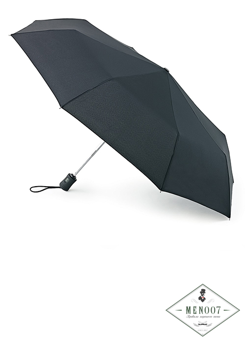 Стильный черный зонт-автомат унисекс, OpenClose-3, Fulton L345-01
