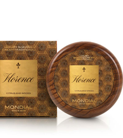 Крем для бритья в деревянной чаше MONDIAL FLORENCE LUXURY SHAVING CREAM TRADITIONAL, -140 мл