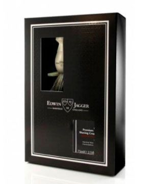 Подарочный набор Edwin Jagger помазок цвета слоновой кости и крем для бритья сандал GS114SCSWT