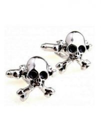 Запонки череп и кости из стали Spikes