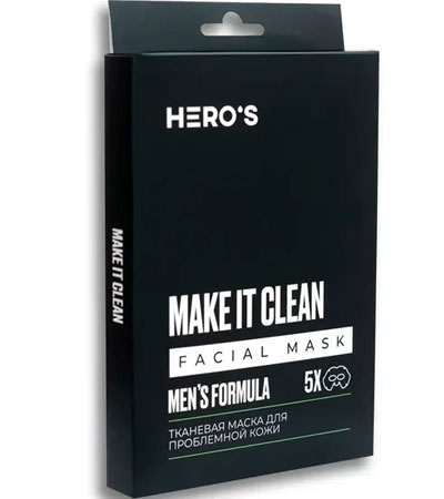 Набор тканевых масок для проблемной кожи Hero'S Make It Clean Facial Mask - 20 г(5шт)