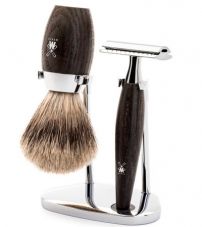Бритвенный набор MUEHLE KOSMO, мореный дуб, барсучий ворс категории Fine, Т-образная бритва