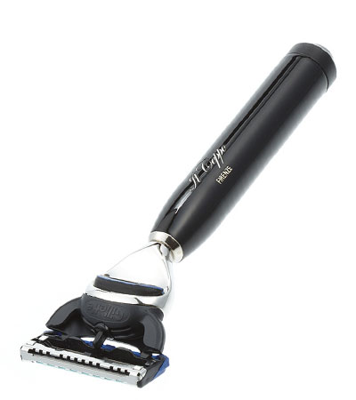 Бритвенный набор IL Ceppo: станок, помазок, подставка, черный глянцевый цвет