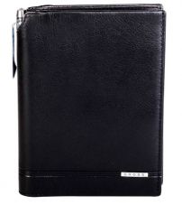 Кошелёк с отделением для паспорта+ручка Classic Century, кожа наппа, гладкая, чёрный,14 х 11 х 1см