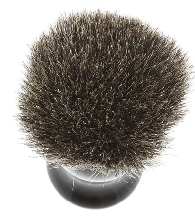 Помазок для бритья IL Ceppo, каучуковая смола, барсучий ворс, рукоять - черный глянцевый цвет