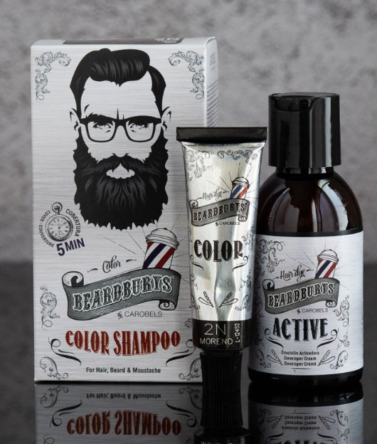 Черный шампунь для окрашивания бороды и волос Beardburys (BLACK) -75мл