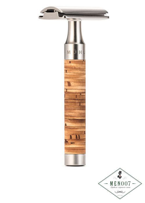 Т-образная бритва MUEHLE ROCCA, сталь, береста, closed comb