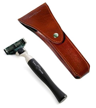 Коричневый кожаный чехол для бритвы Edwin Jagger