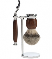 Бритвенный набор MUEHLE SOPHIST, железное дерево, барсучий ворс высшей категории Silvertip, бритва Mach3