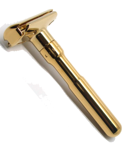 Станок Т- образный для бритья MERKUR FUTUR-702G золотистый, с регулировкой угла наклона лезвия