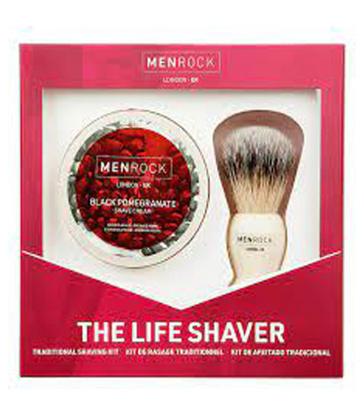 Подарочный набор для бритья Men Rock Men Rock The Life Shaver Black Pomegranate Kit (Помазок +крем для бритья)