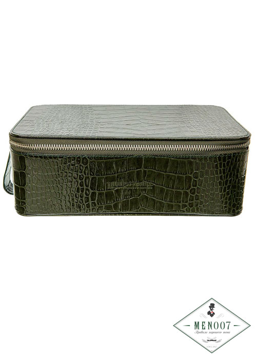 Косметичка мужская Truefitt & Hill Regency Box Bag / Green crocodile