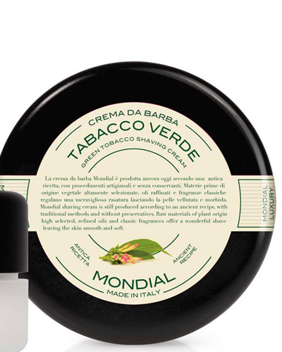 Крем для бритья Mondial "TABACCO VERDE" с ароматом зелёного табака, пластиковая чаша plexiglas, 150 мл