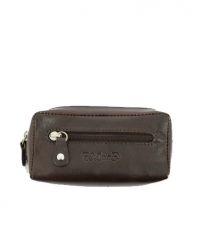 Ключница S.Quire, натуральная воловья кожа, коричневый, гладкая, 11,4x7,5 см