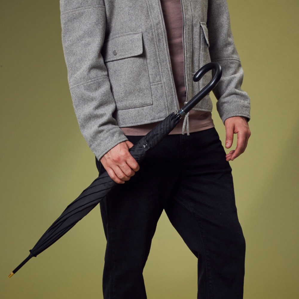 Зонт мужской трость Fulton G801-01 Black (Черный)