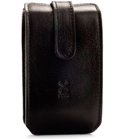 Дорожный бритвенный набор MUEHLE, чехол из натуральной черной кожи, помазок, бритва Fusion