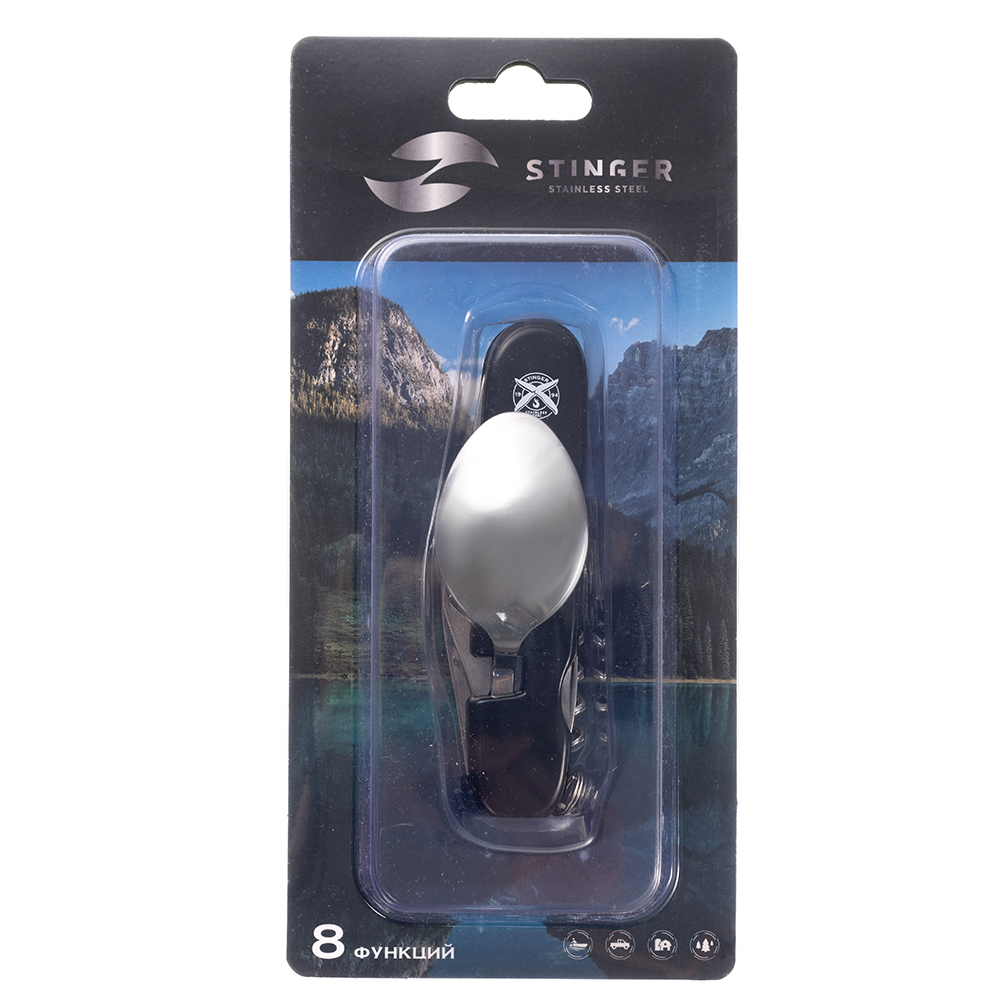 Нож перочинный 109 мм, 8 функций, в блистере STINGER FK-A106PB-2