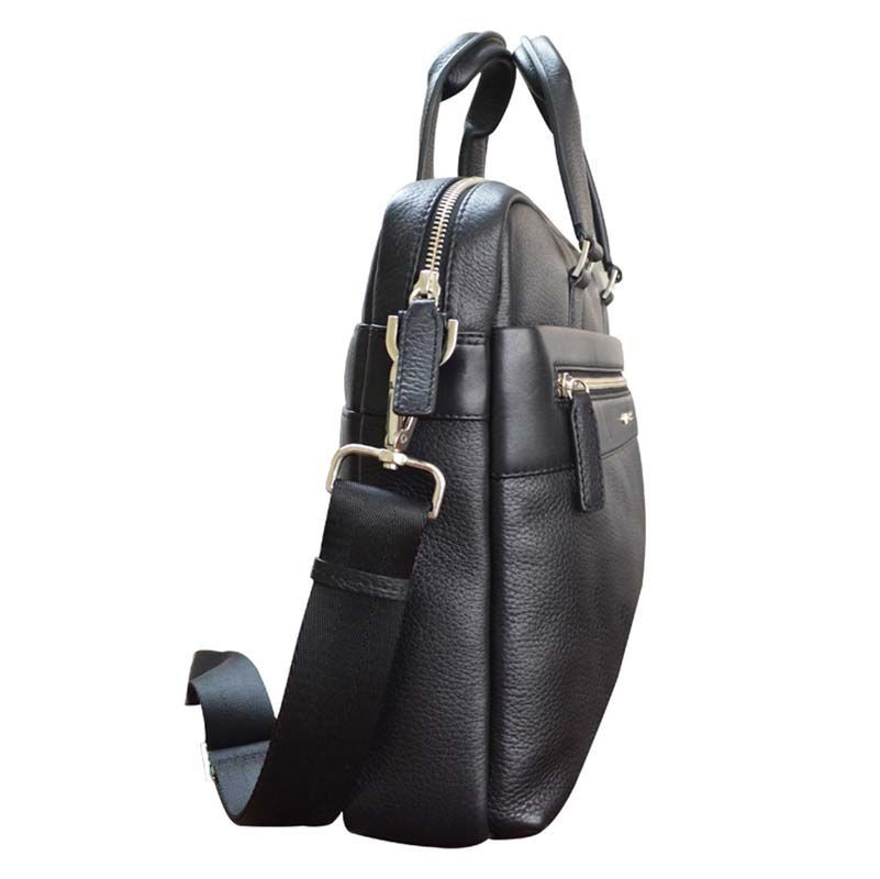 Портфель, Cross Nueva FV, кожа наппа, фактурная, чёрный, 37 х 10 х 28 см