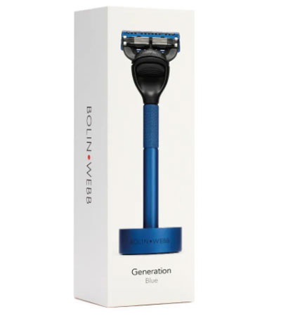 Набор Bolin Webb Generation, бритва матовая синяя, подставка матовая синяя