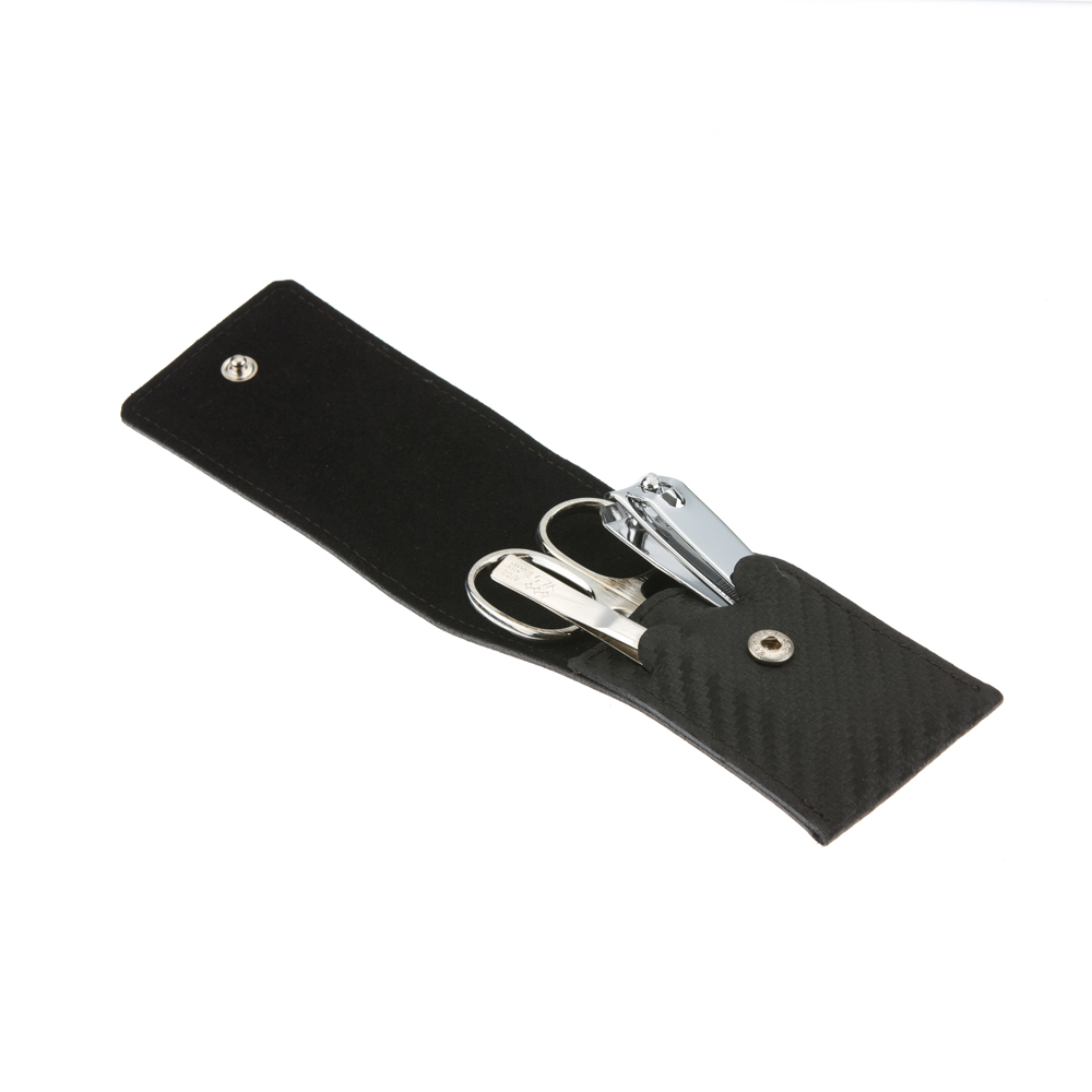 Маникюрный набор YES, 3 пр. 9493 Футляр: натуральная кожа, цвет черный 9493