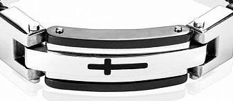 Браслет кожаный с черным крестом Spikes