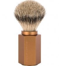 Помазок MUEHLE HEXAGON, барсучий ворс высшей категории Silvertip, анодированный алюминий, бронзовый