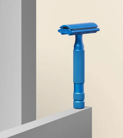 Т-образная бритва Rockwell 6S, нержавеющая сталь, синяя