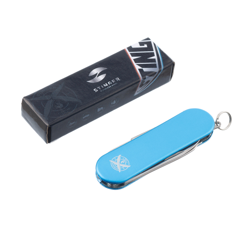 Нож перочинный STINGER FK-K7003LG-BLUE