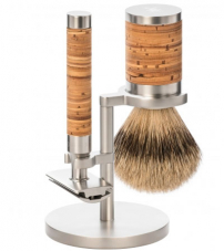 Бритвенный набор MUEHLE ROCCA, сталь, береста, барсучий ворс высшей категории Silvertip, Т-образная бритва